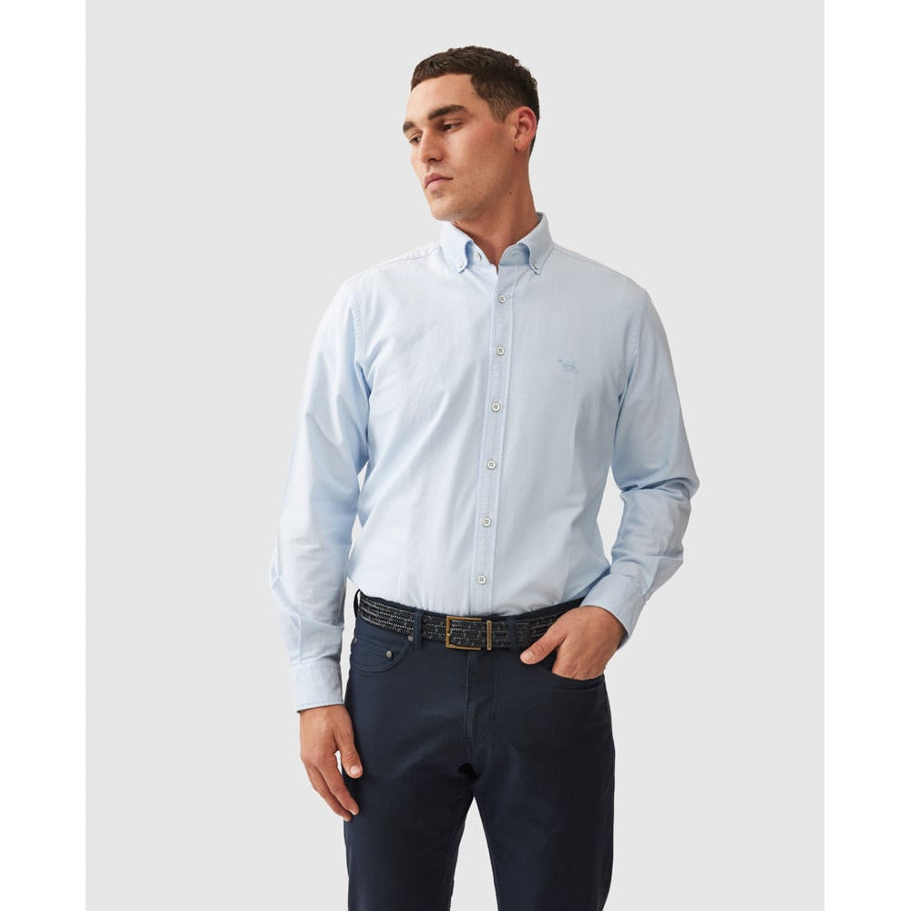 Rodd & Gunn Gunn Oxford Blue Powder Long Sleeve Shirt