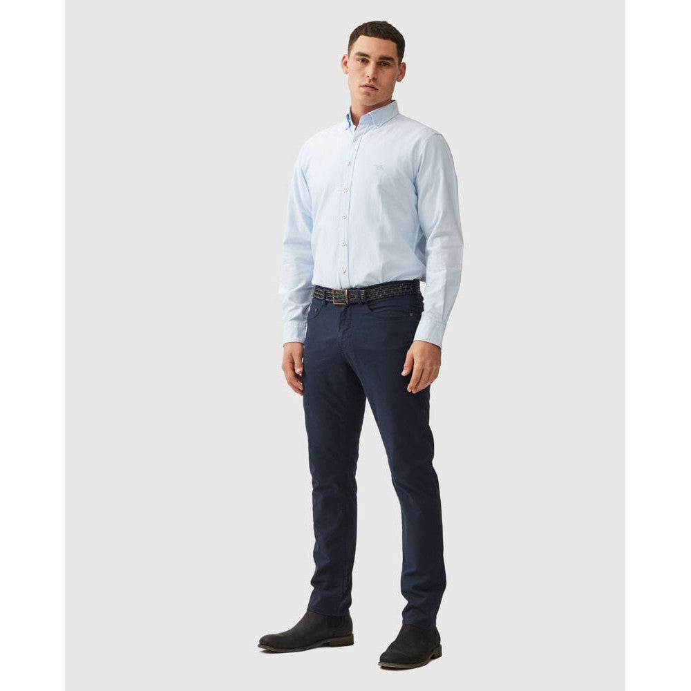 Rodd & Gunn Gunn Oxford Blue Powder Long Sleeve Shirt
