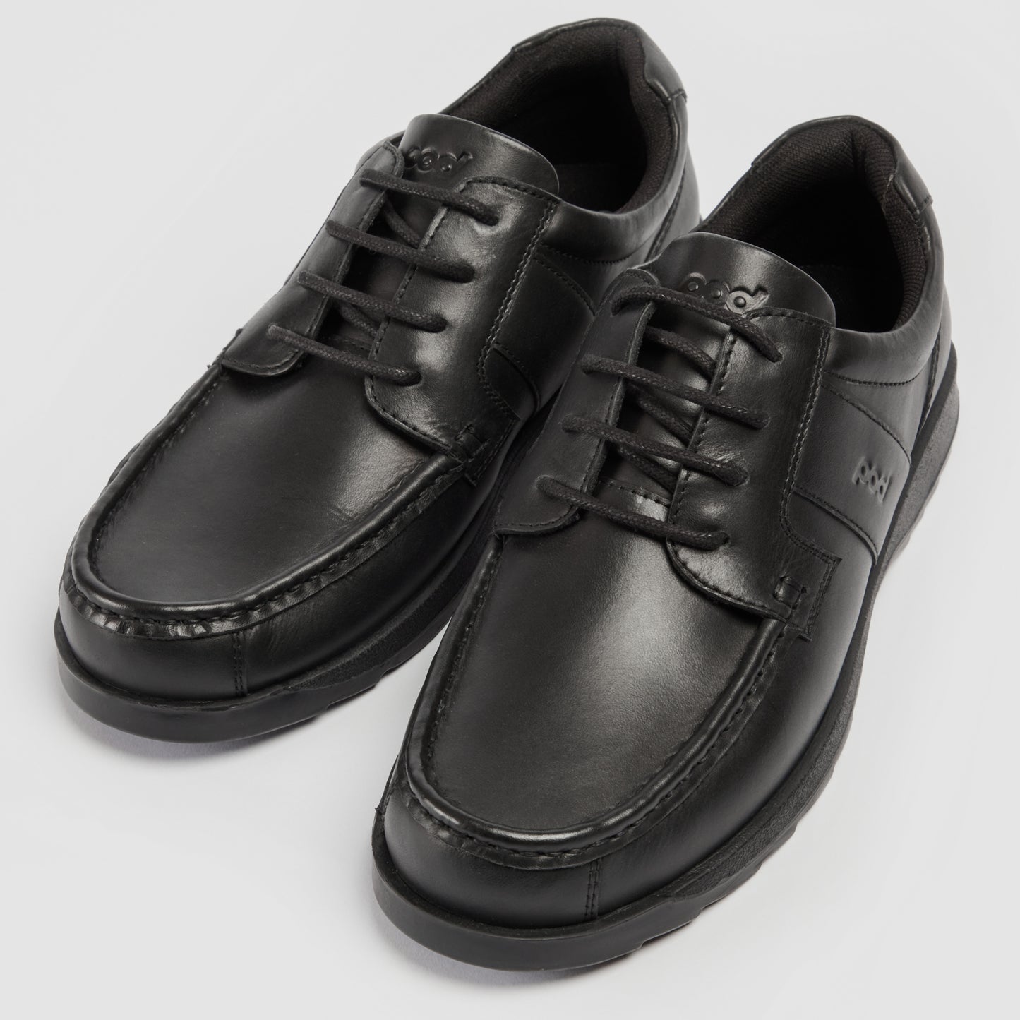 Pod Logan Black Lace Up School Shoes
