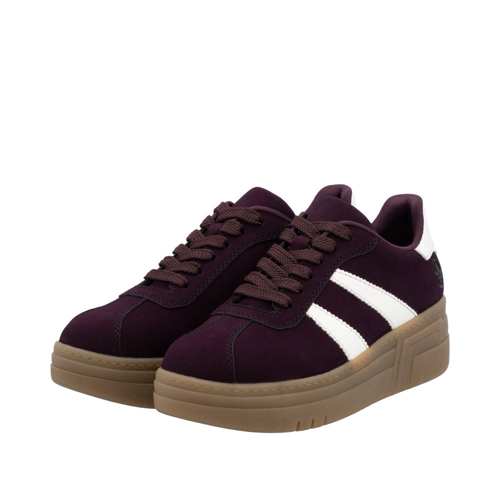Rieker M7601-30 Wine Offwhite Womens Trainers Trainers