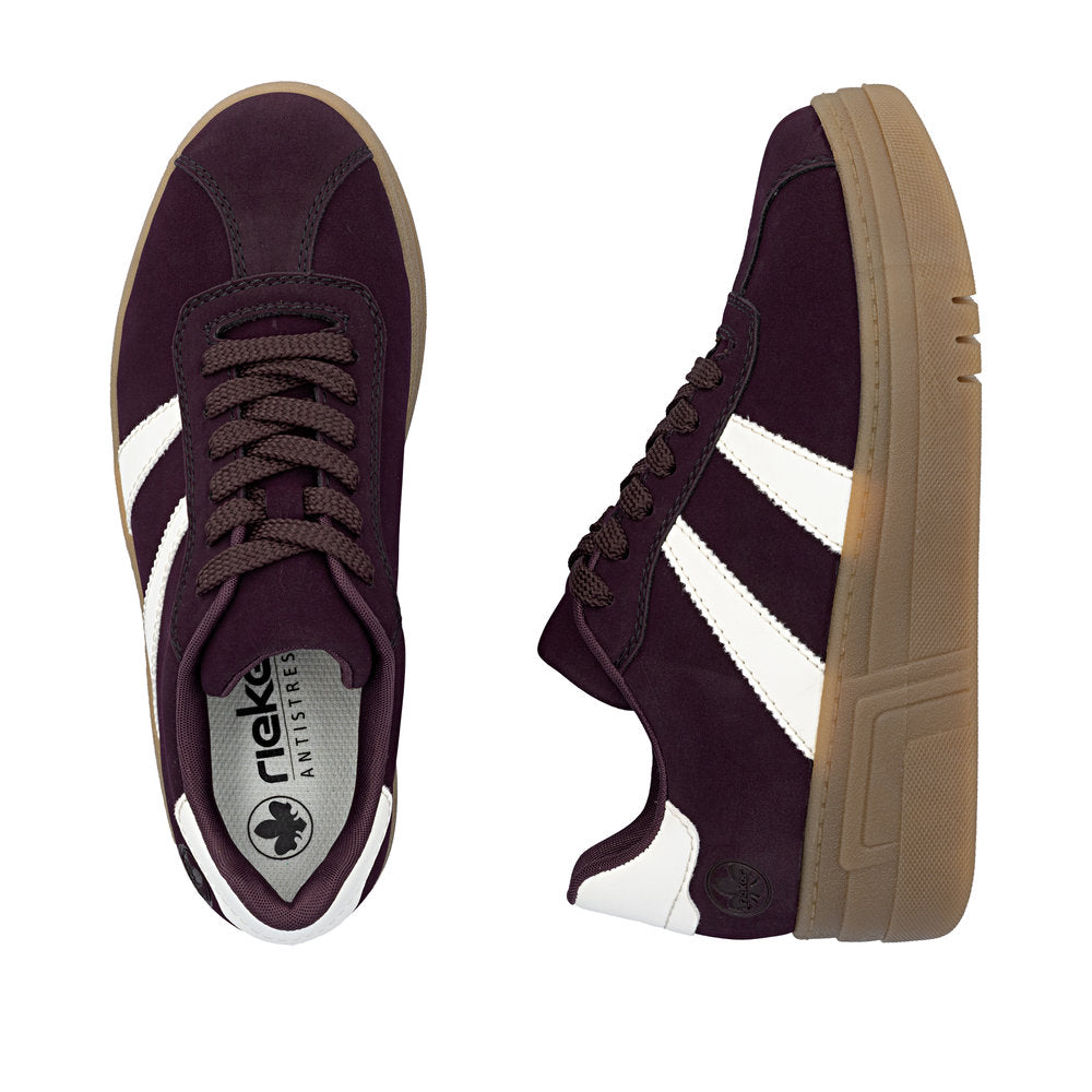Rieker M7601-30 Wine Offwhite Womens Trainers Trainers