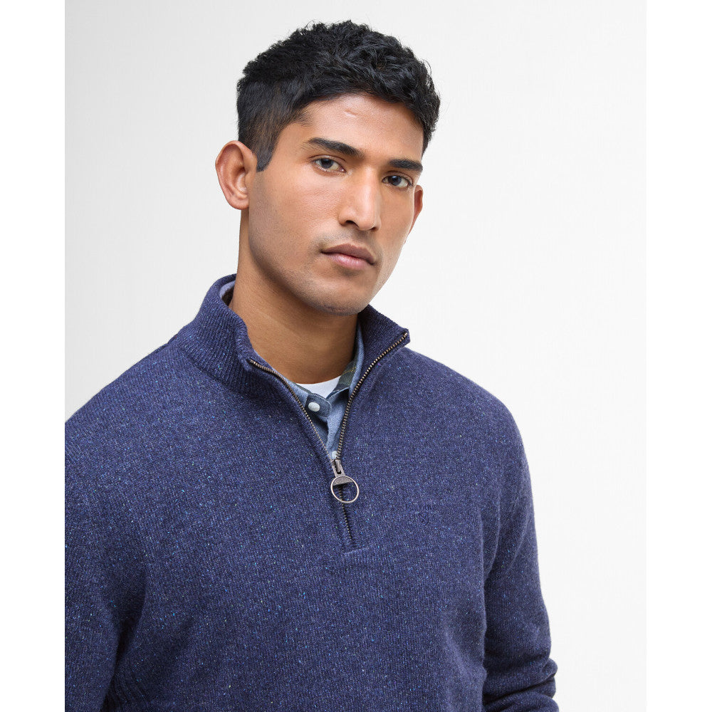 Barbour Essential Tisbury Deep Blue Half Zip Jumper