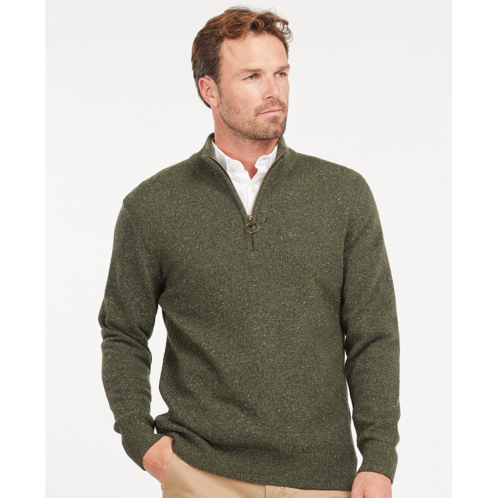 Barbour Essential Tisbury Dark Seaweed Half Zip Jumper