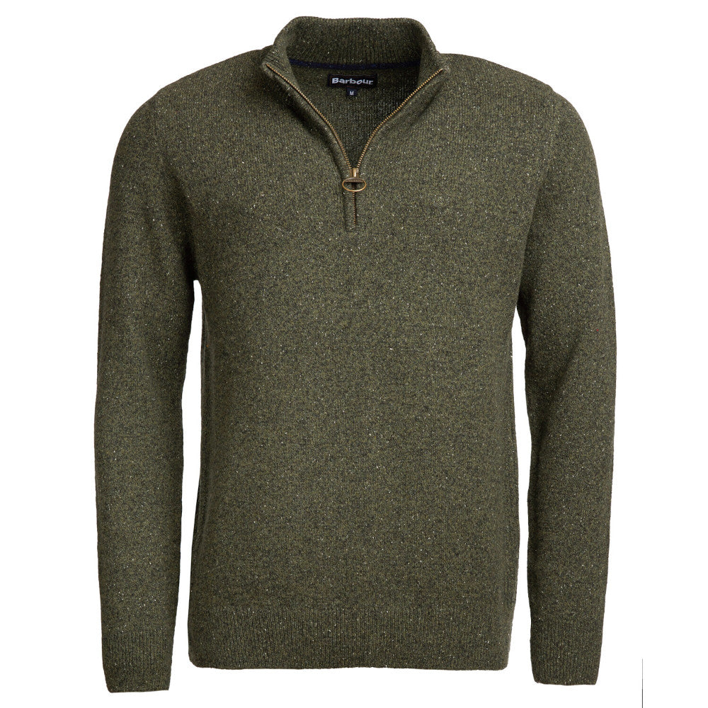 Barbour Essential Tisbury Dark Seaweed Half Zip Jumper