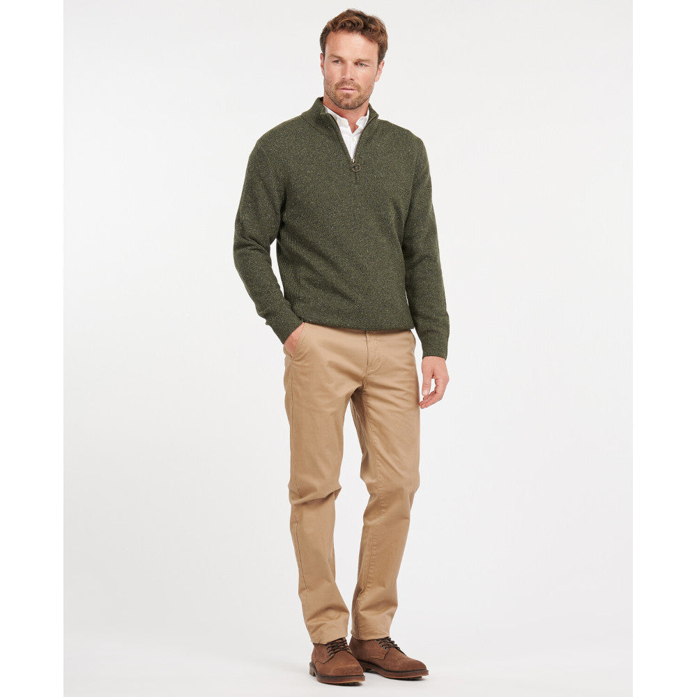 Barbour Essential Tisbury Dark Seaweed Half Zip Jumper