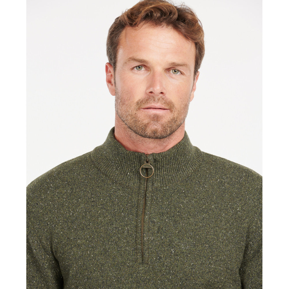 Barbour Essential Tisbury Dark Seaweed Half Zip Jumper