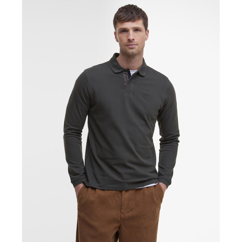 Barbour Essential Long Sleeve Forest Sports Polo