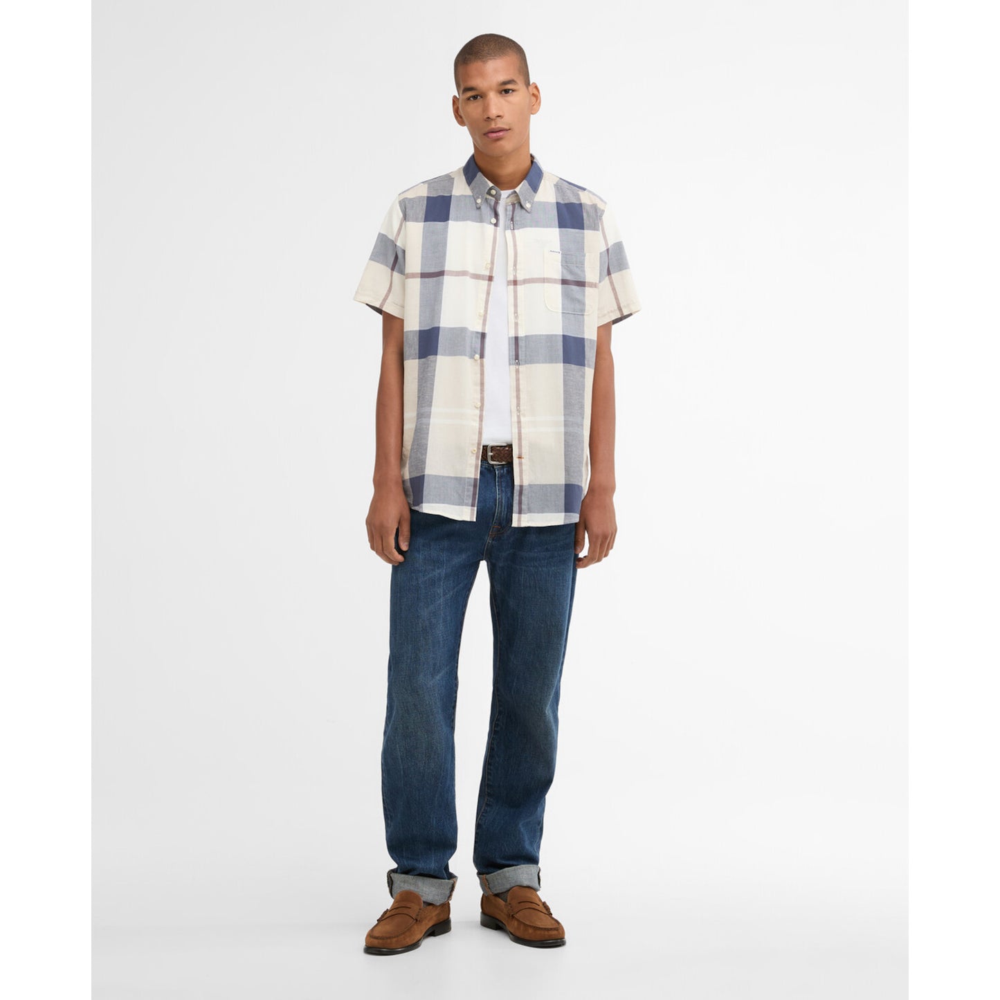 Barbour Douglas Oban Mist Tartan Short Sleeve Tailored Shirt