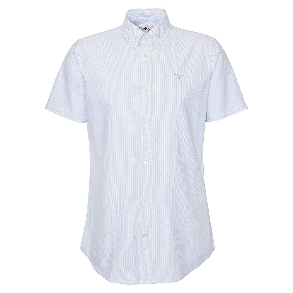 Barbour Stripe Sky Blue Short Sleeve Oxford Shirt