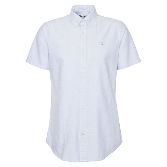 Barbour Stripe Sky Blue Short Sleeve Oxford Shirt