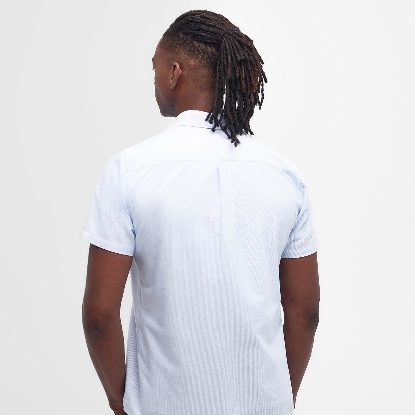 Barbour Stripe Sky Blue Short Sleeve Oxford Shirt