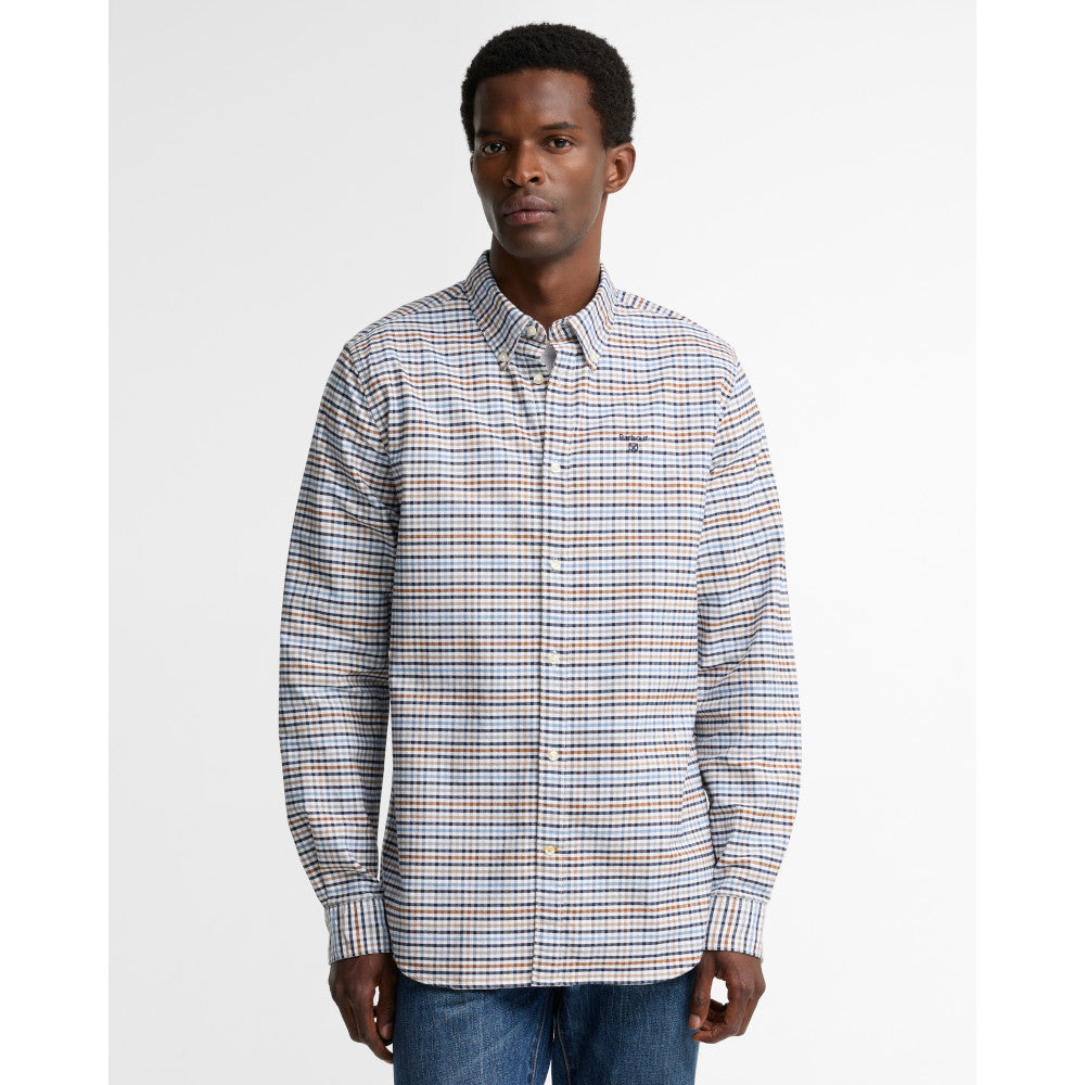 Barbour Rickwood Stone Tailored Gingham Shirt