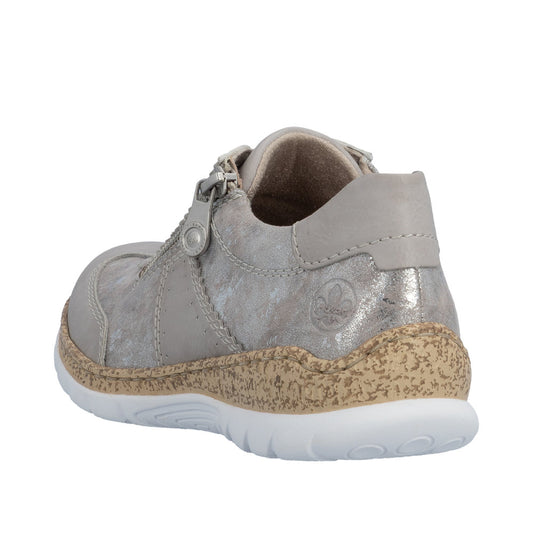 Rieker N4221-90 Rose Metallic Trainers