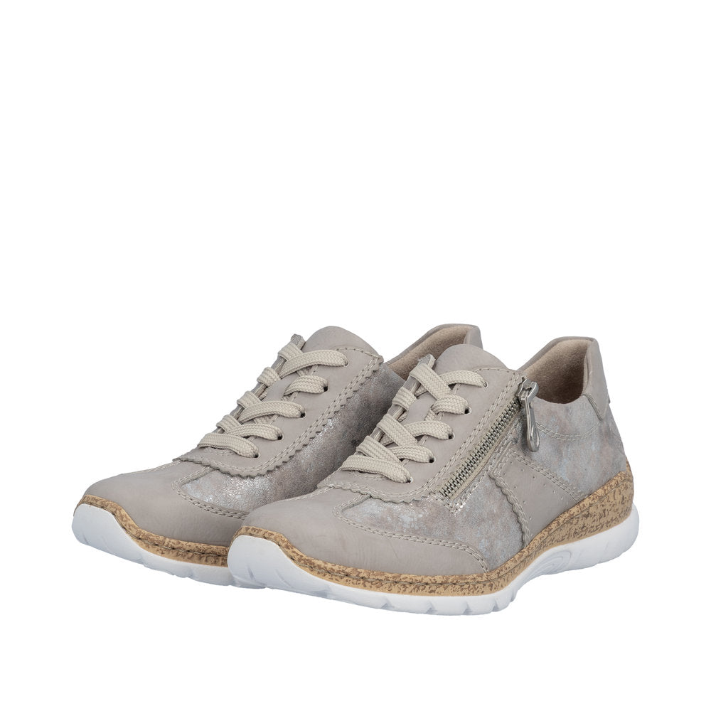 Rieker N4221-90 Rose Metallic Trainers