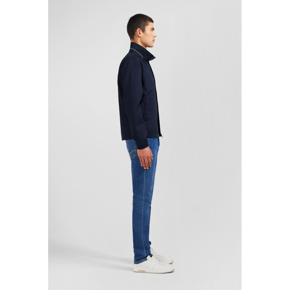 Eden Park Dark Blue Jacket In Cotton Gabardine