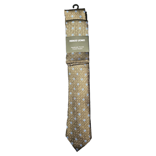 Remus Uomo TP6828 46 Brown Tie & Hankie Set