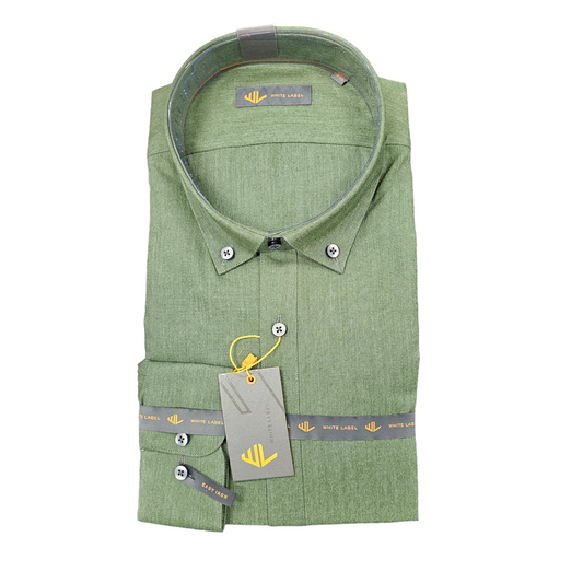 White Label 82120 Green Plain Casual Shirt