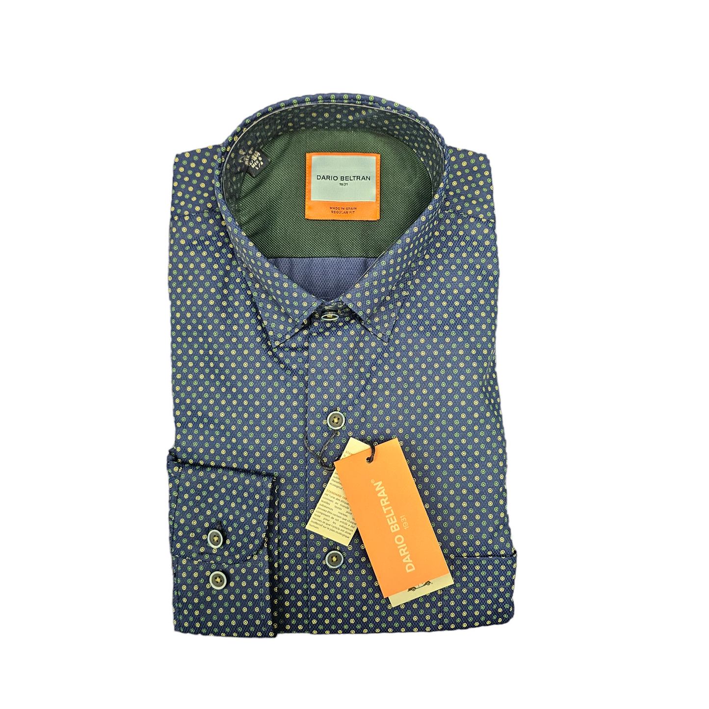 Dario Beltran Arbizu 310 Navy Patterned Long Sleeve Casual Shirt