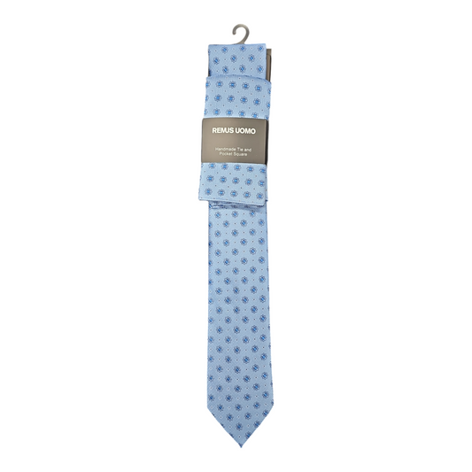 Remus Uomo TP4859 24 Blue Tie & Pocket Square Set