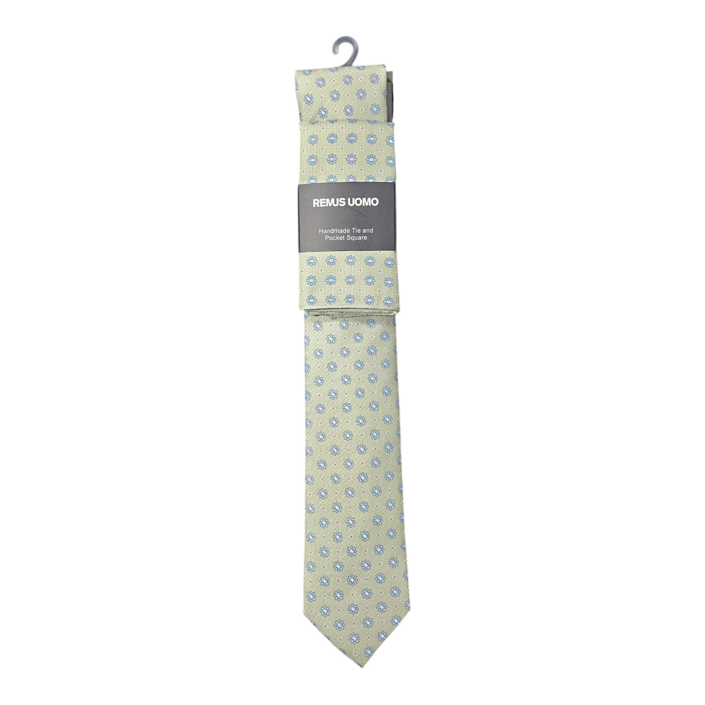 Remus Uomo TP4859 34 Green Tie & Pocket Square Set