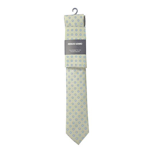 Remus Uomo TP4859 34 Green Tie & Pocket Square Set
