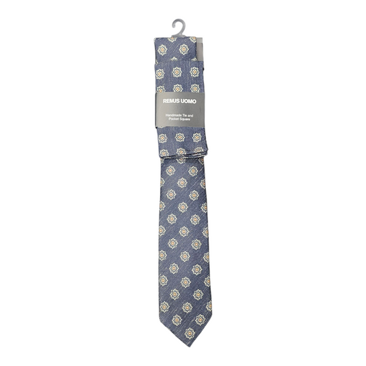 Remus Uomo Tp5019 78 Navy Tie & Pocket Square Set