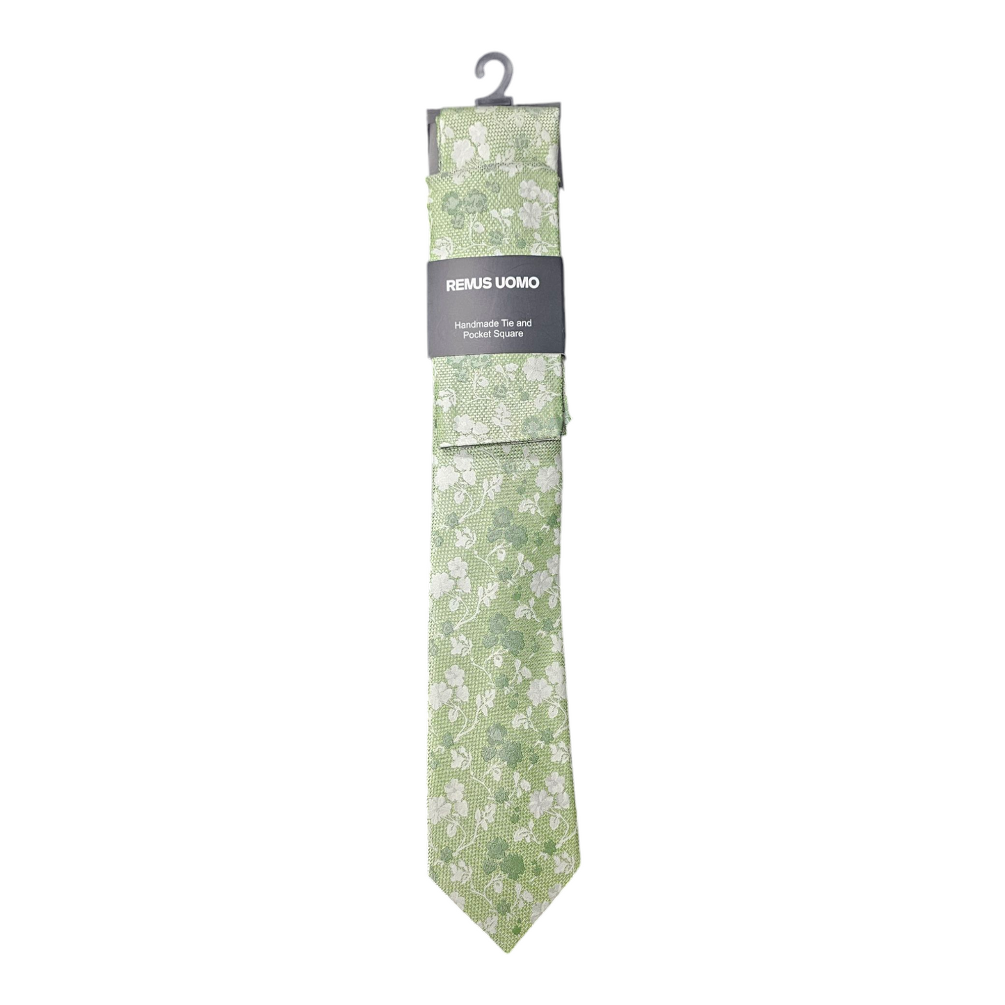 Remus Uomo TP6873 34 Green Tie & Pocket Square Set