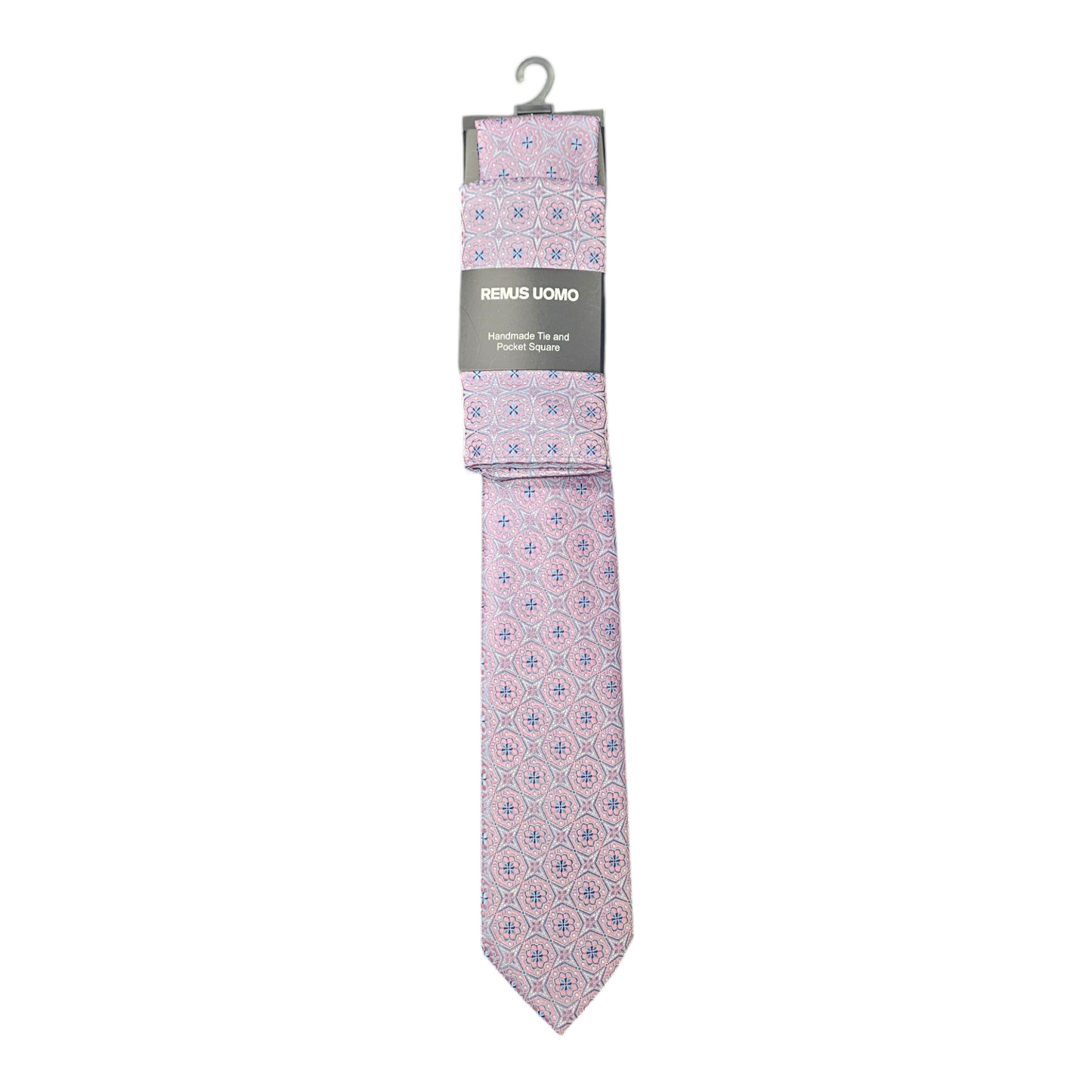 Remus Uomo TP4862 62 Pink Tie & Pocket Square Set