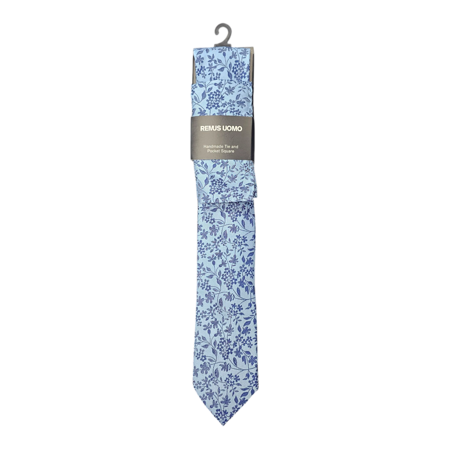 Remus Uomo TP4855 24 Blue Tie & Pocket Square Set