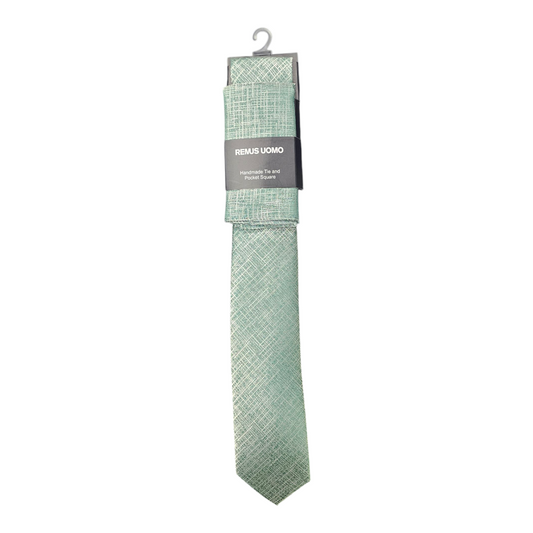 Remus Uomo TP5008 38 Olive Tie & Pocket Square Set