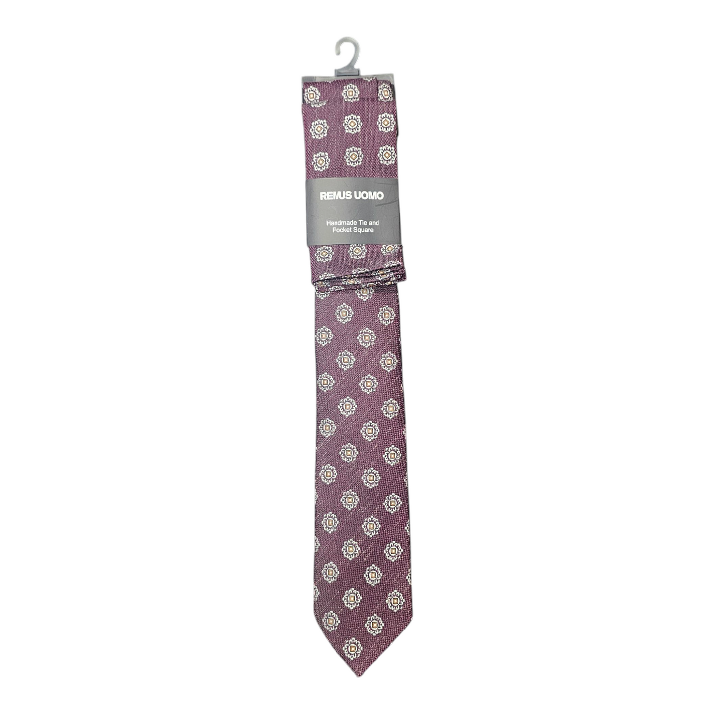 Remus Uomo Tp5019 77 Purple Tie & Pocket Square Set