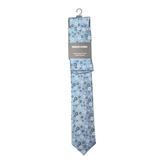 Remus Uomo TP4841 23 Light Blue Tie & Pocket Square Set