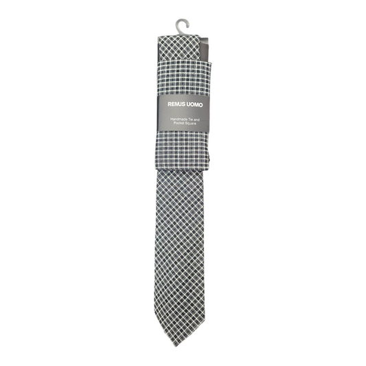 Remus Uomo Tp5024 09 Charcoal Tie & Pocket Square Set