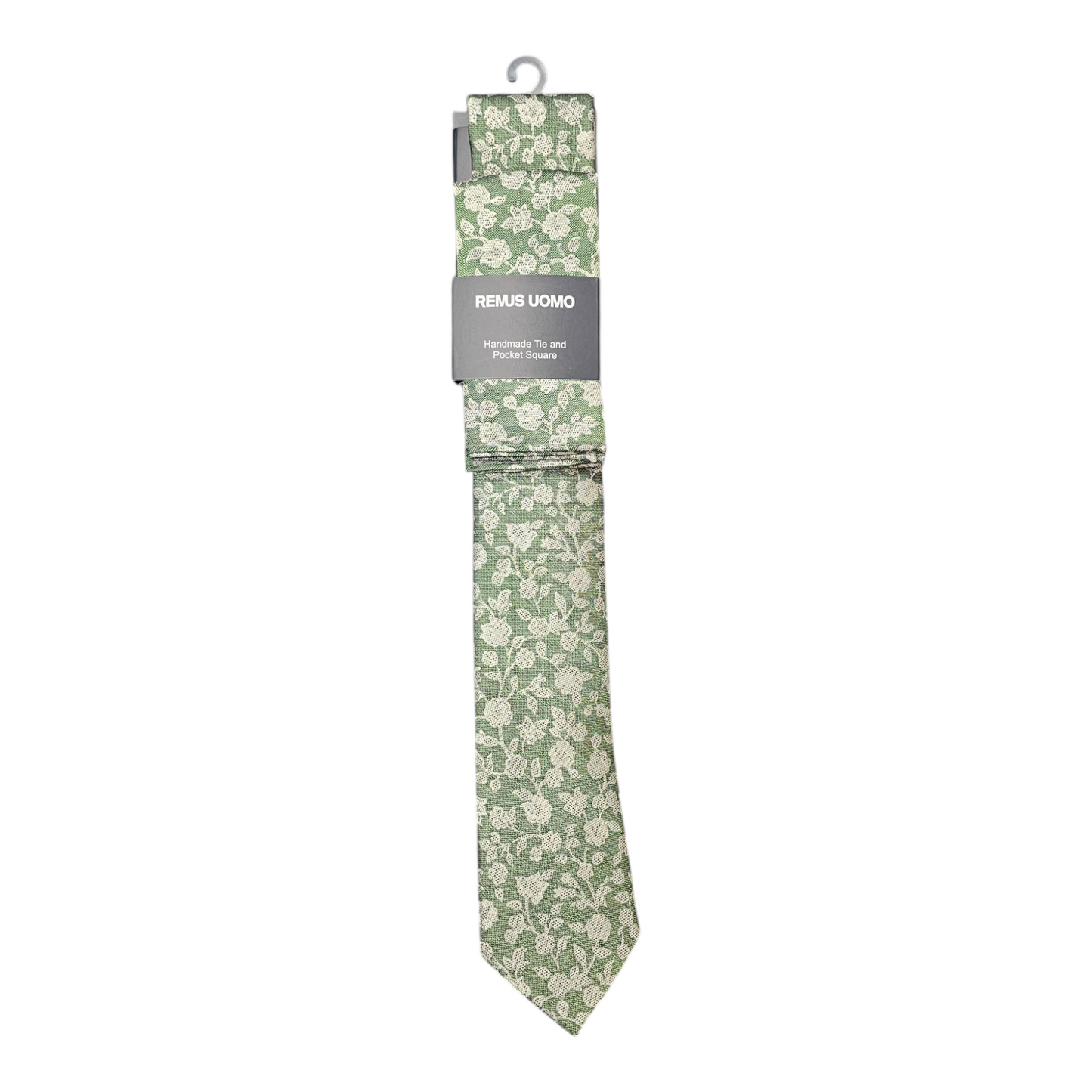 Remus Uomo TP6853 34 Green Tie & Pocket Square Set