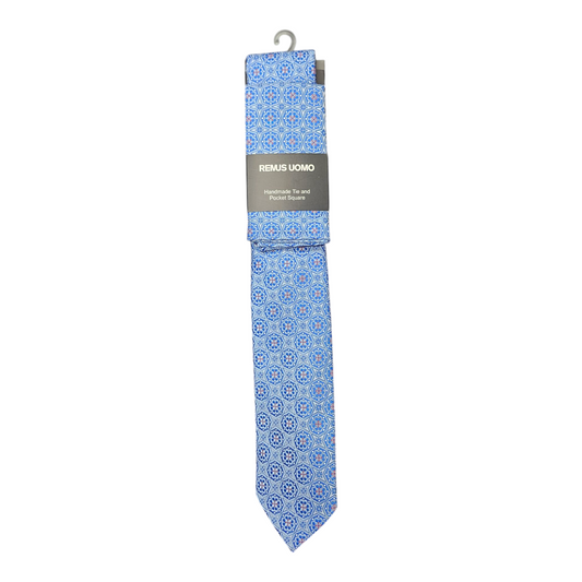 Remus Uomo TP4862 22 Light Blue Tie & Pocket Square Set