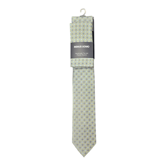 Remus Uomo TP4851 34 Green Tie & Pocket Square Set