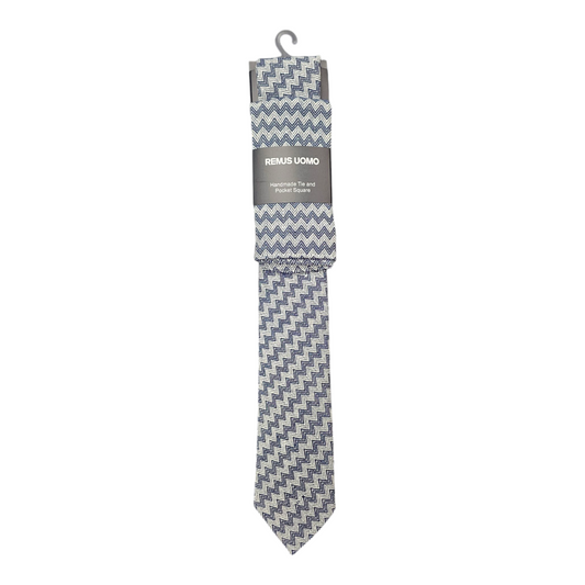 Remus Uomo Tp5026 28 Navy Tie & Pocket Square Set