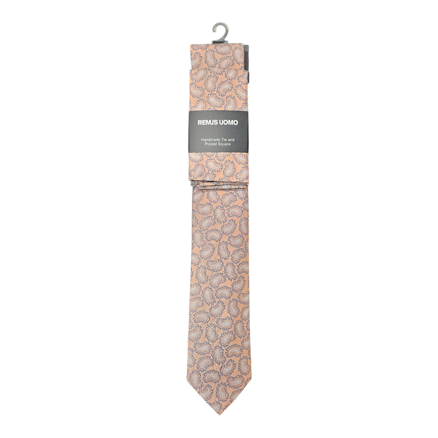 Remus Uomo TP6856 62 Pink Tie & Pocket Square Set