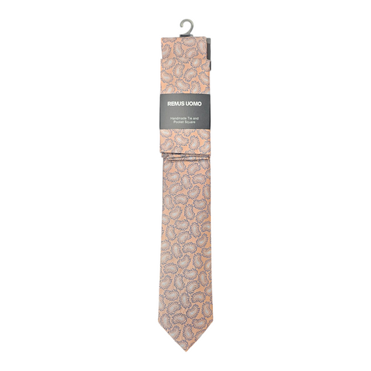 Remus Uomo TP6856 62 Pink Tie & Pocket Square Set