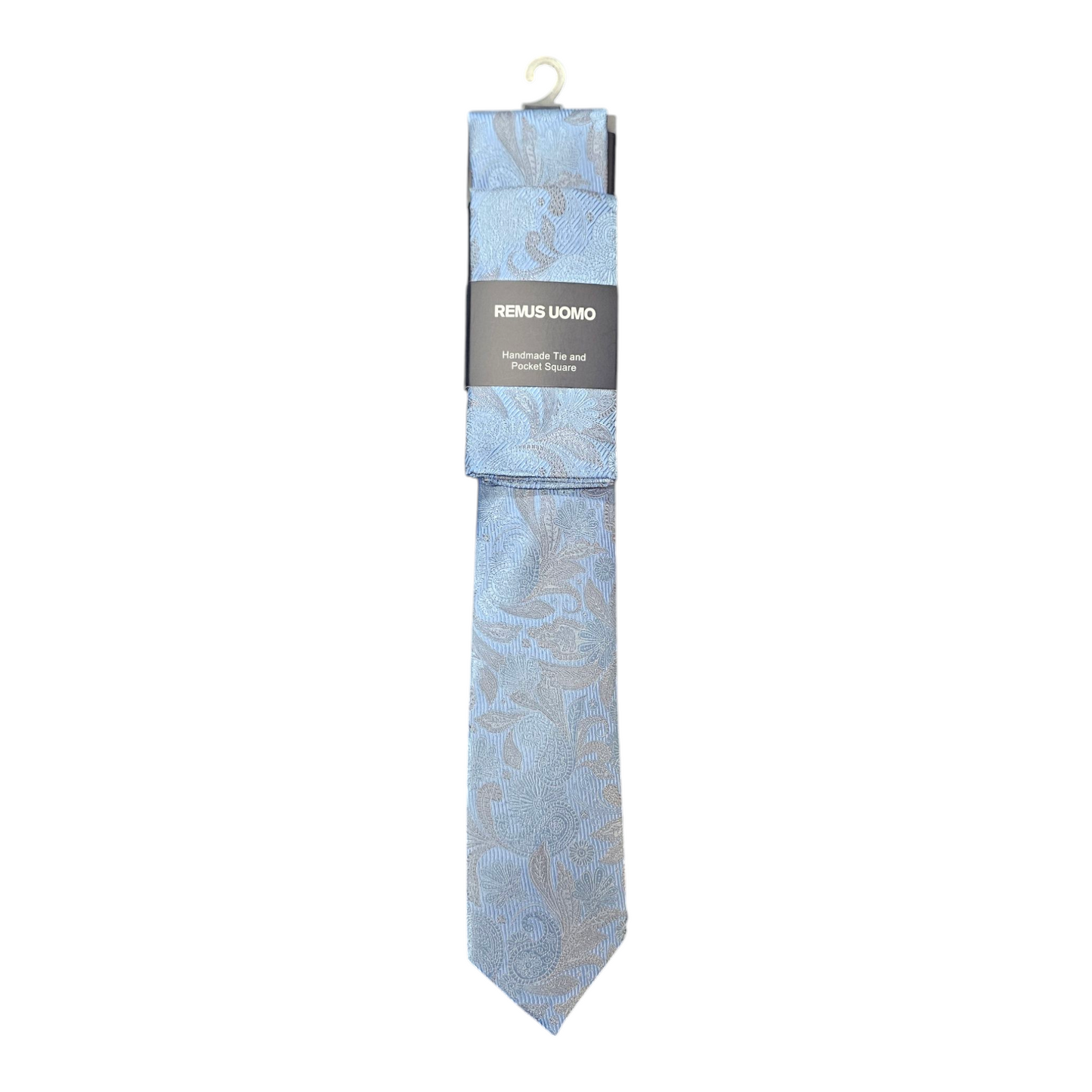 Remus Uomo TP6867 21 Sky Blue Tie & Pocket Square Set