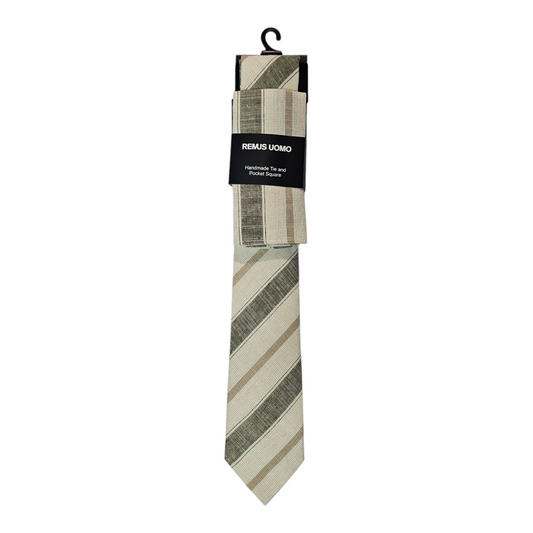 Remus Uomo TP6901 13 Green Tie & Pocket Square Set