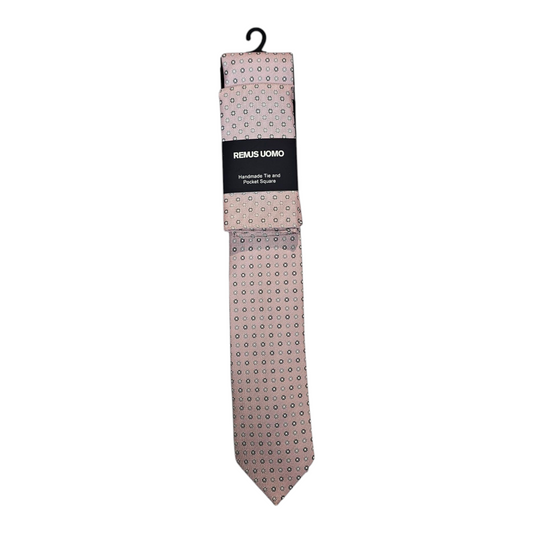 Remus Uomo TP4851 62 Pink Tie & Pocket Square Set