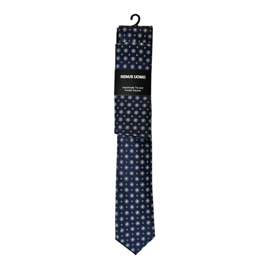 Remus Uomo TP4859 78 Navy Tie & Pocket Square Set