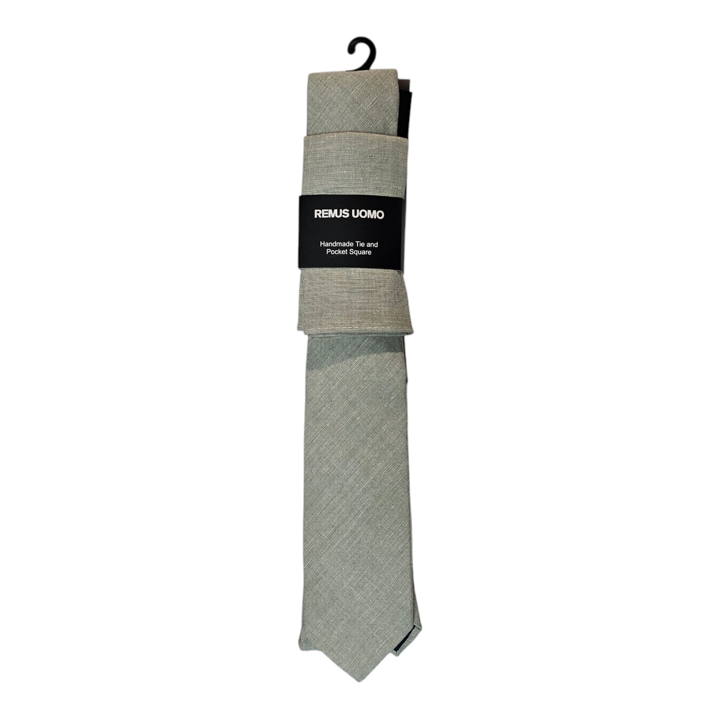 Remus Uomo TP6270 91 Hand Made Light Green Tie & Pocket Square Set