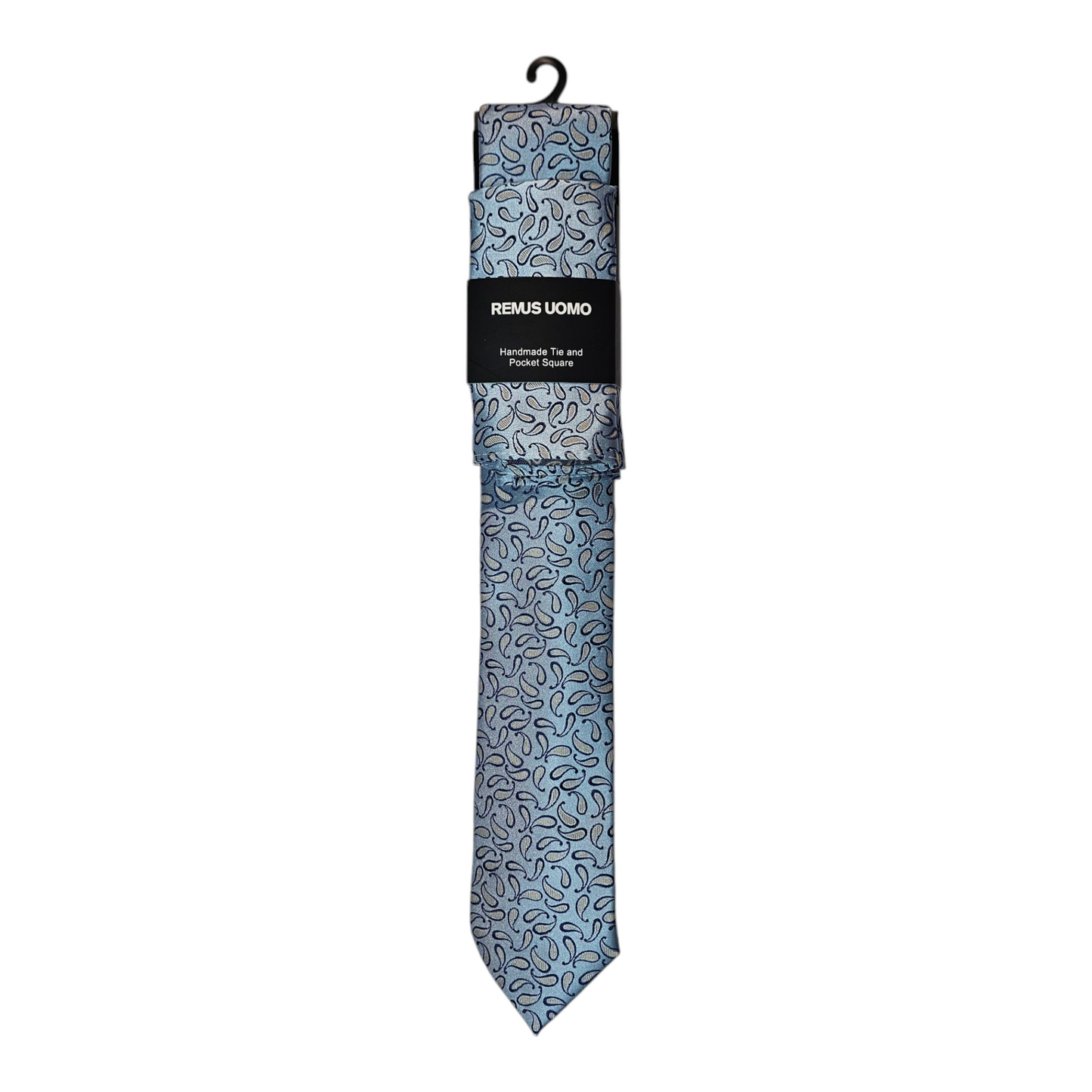 Remus Uomo TP4807 22 Light Blue Tie & Pocket Square Set