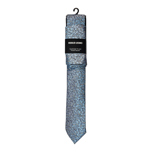 Remus Uomo TP4807 22 Light Blue Tie & Pocket Square Set
