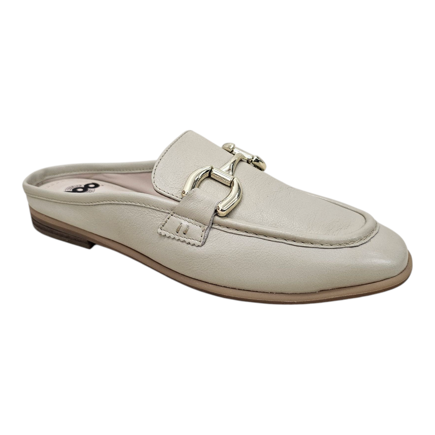 Pod Mila Taupe Leather Mule