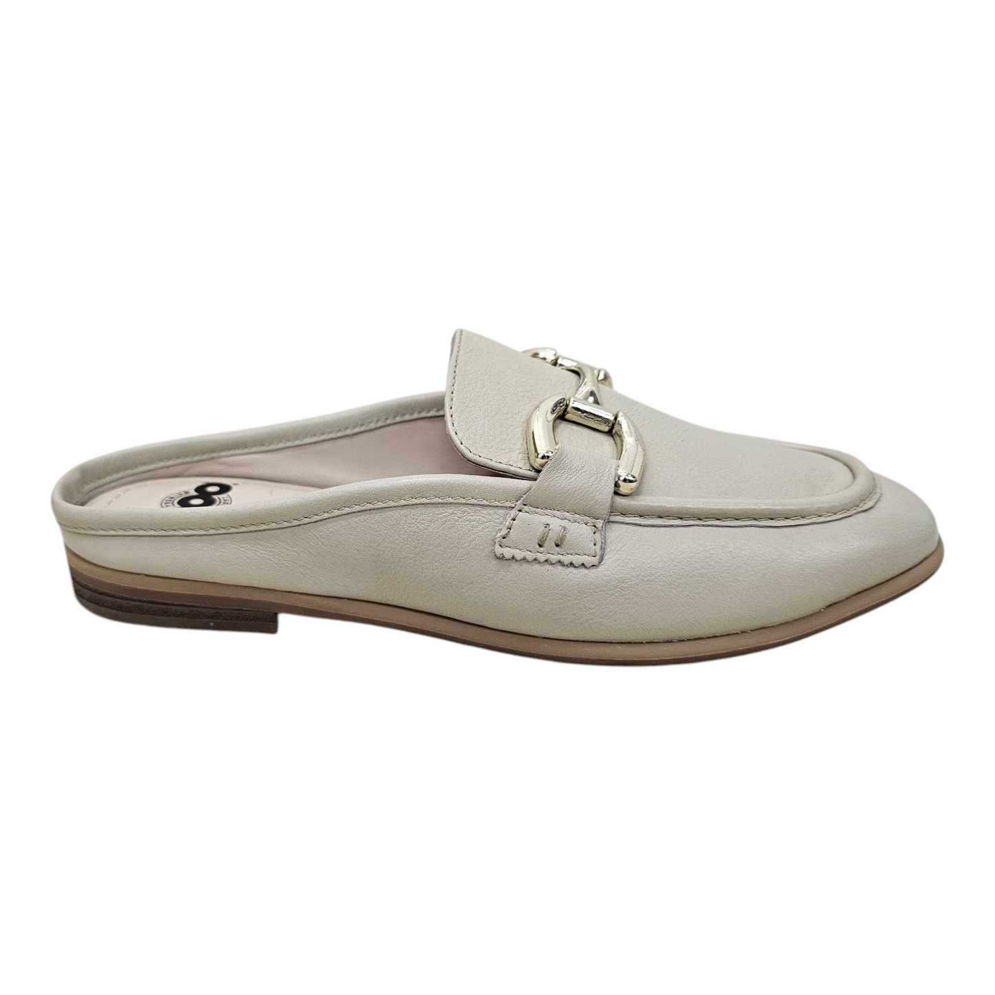 Pod Mila Taupe Leather Mule