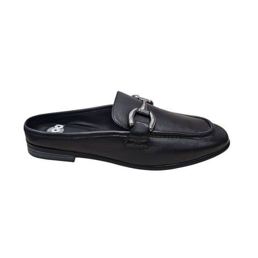 Pod Mila Black Leather Mule