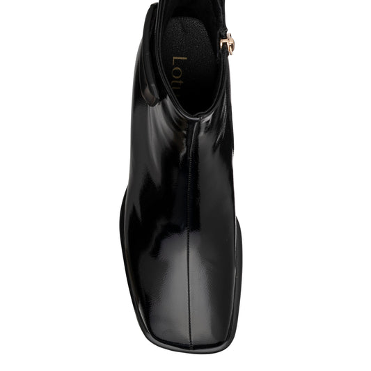 Lotus Quincy Black Patent Boots